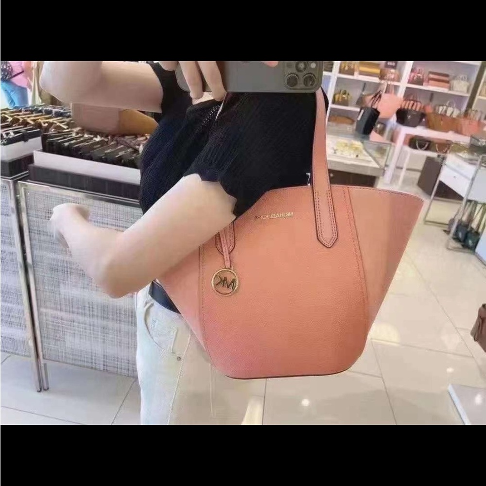 Michael Kors Portia Small Tote Handbag Bucket Bag Leather Suede